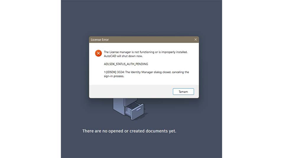 AutoCAD Lisans Yöneticisi Sorunu Nasıl Çözülür? [ADLSDK_STATUS_AUTH_PENDING]
